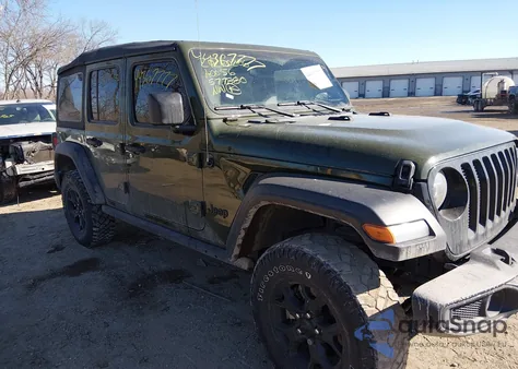 2021 Jeep Wrangler Unlimited Willys 4X4 from USA, damaged, VIN 1C4HJXDNXMW577880